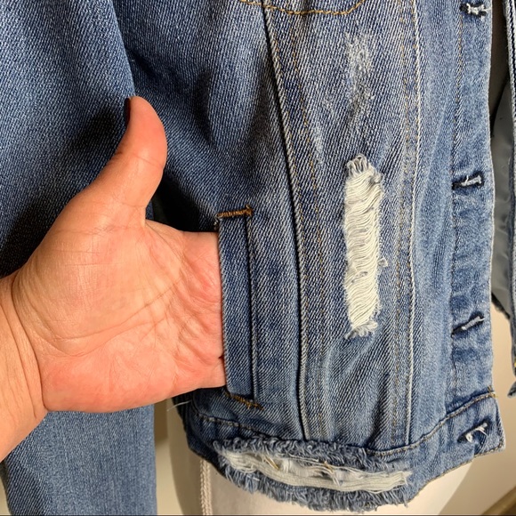 DISTRESSED DESTROYED DENIM JEAN JACKET - Picture 6 of 13